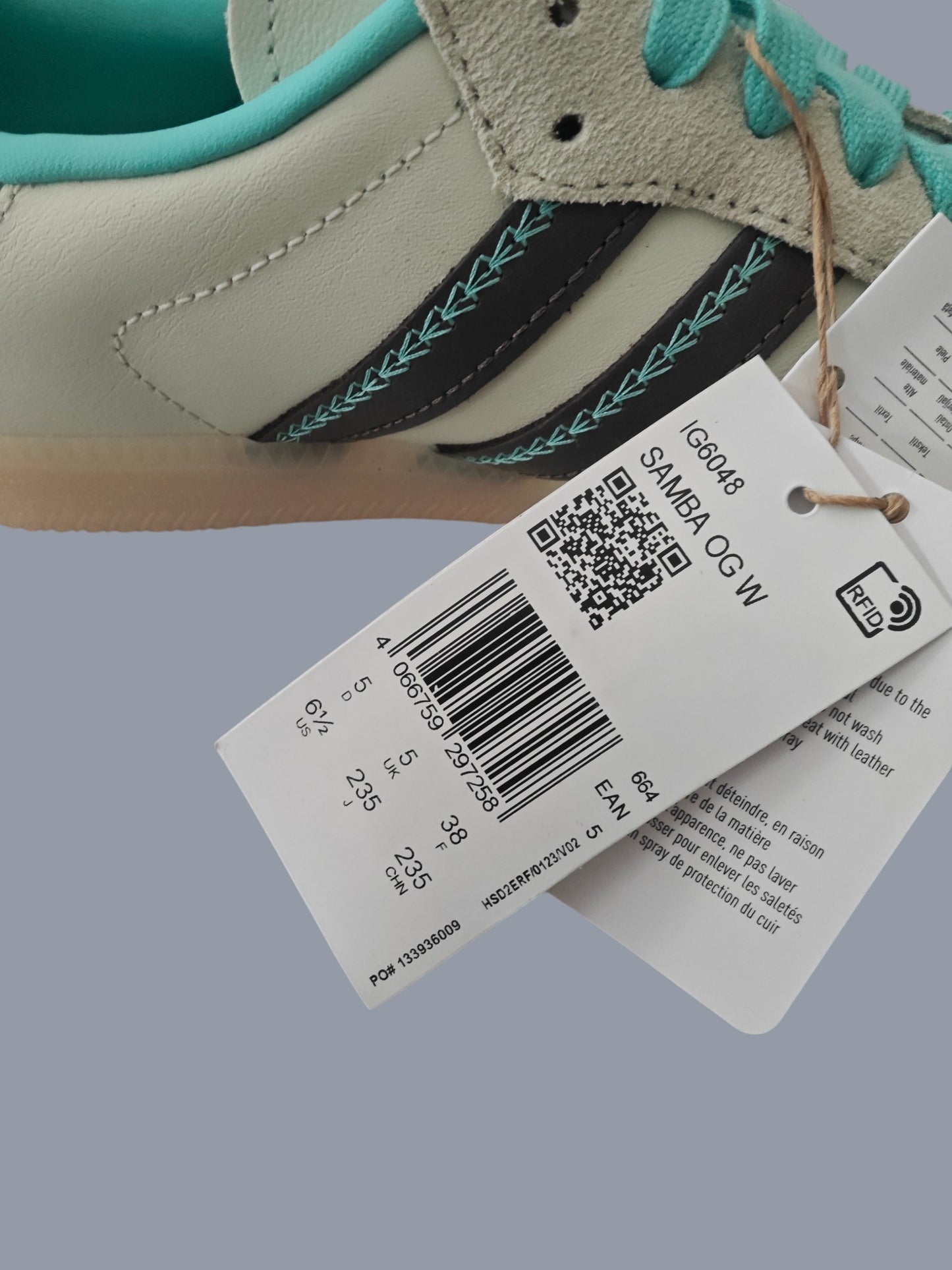 Adidas Samba OG Easy Mint Charcoal T.38