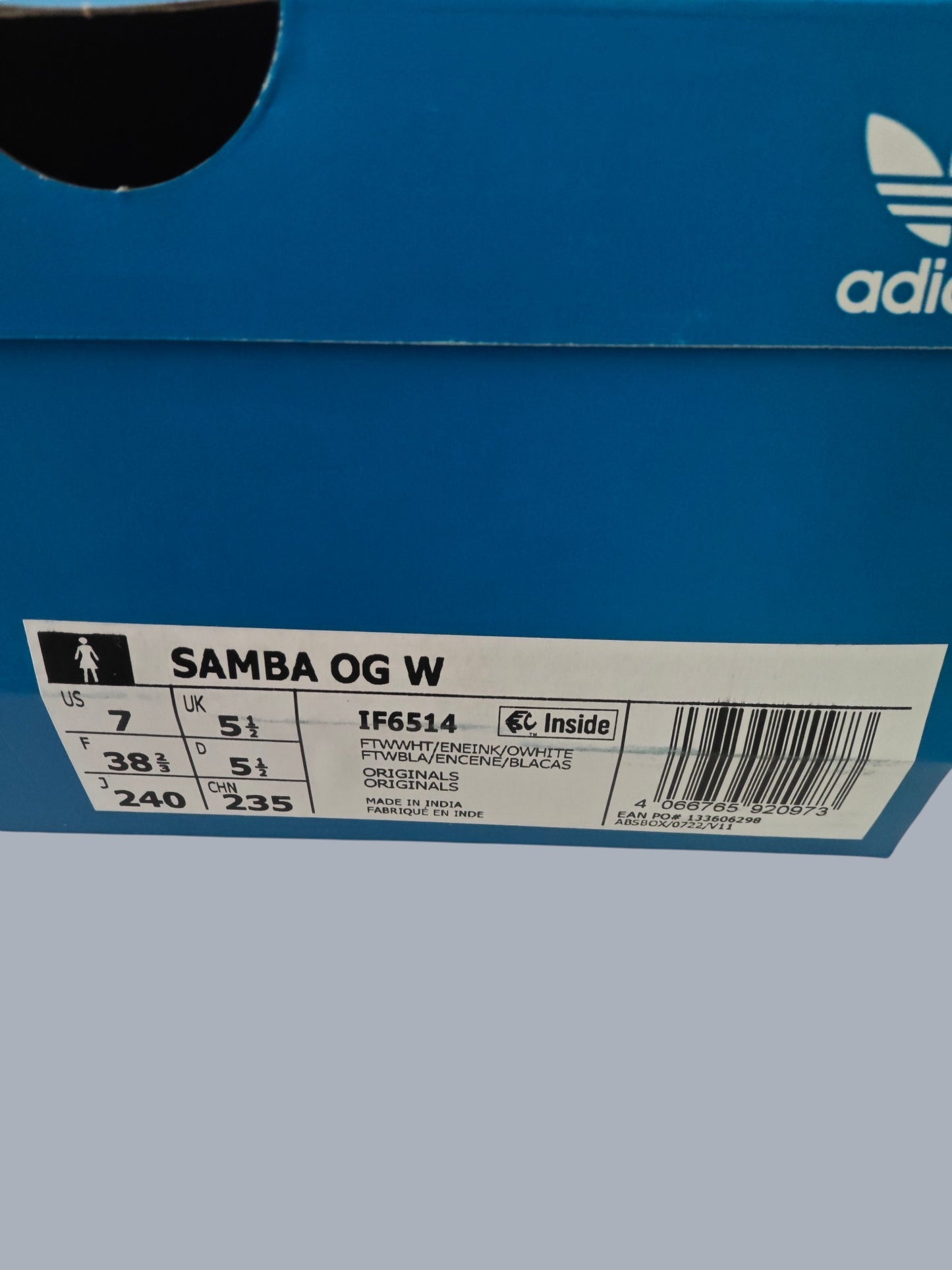 Adidas Samba OG W blanche / violette 38 2/3