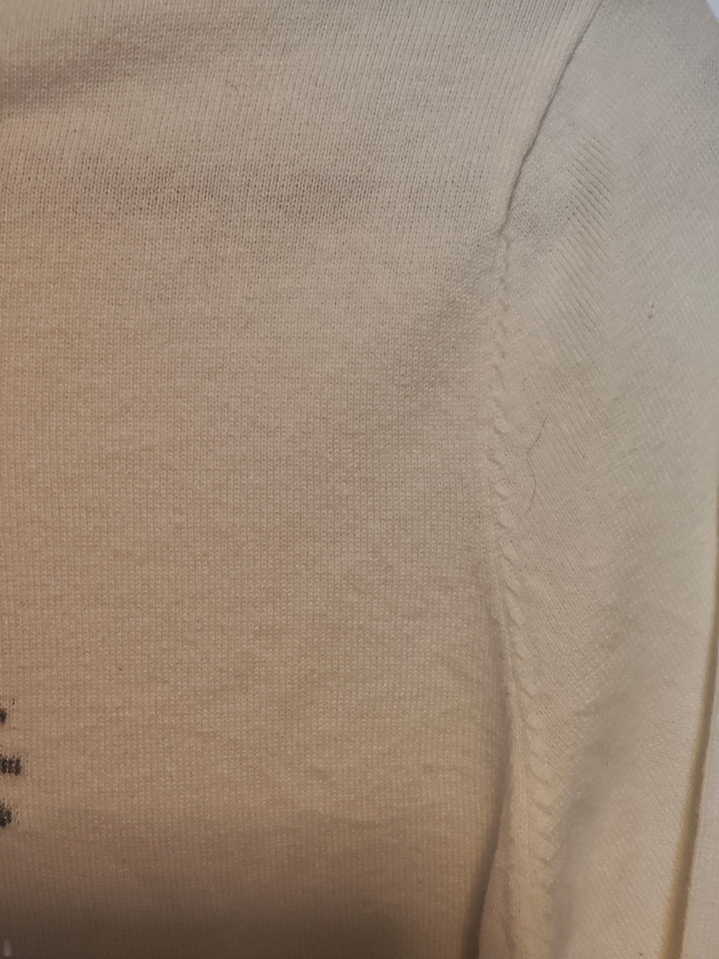 Pull Tommy Hilfiger écru flocon – taille M – coton – SECONDE MAIN