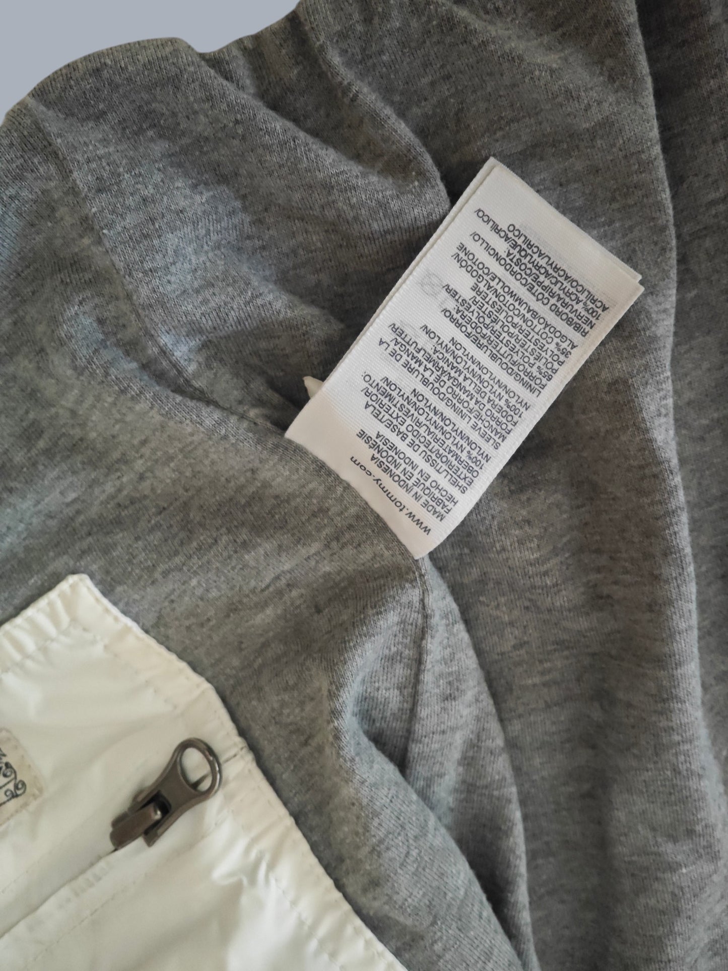 Veste Tommy Hilfiger Denim blanche – zip + broderie dos – taille S
