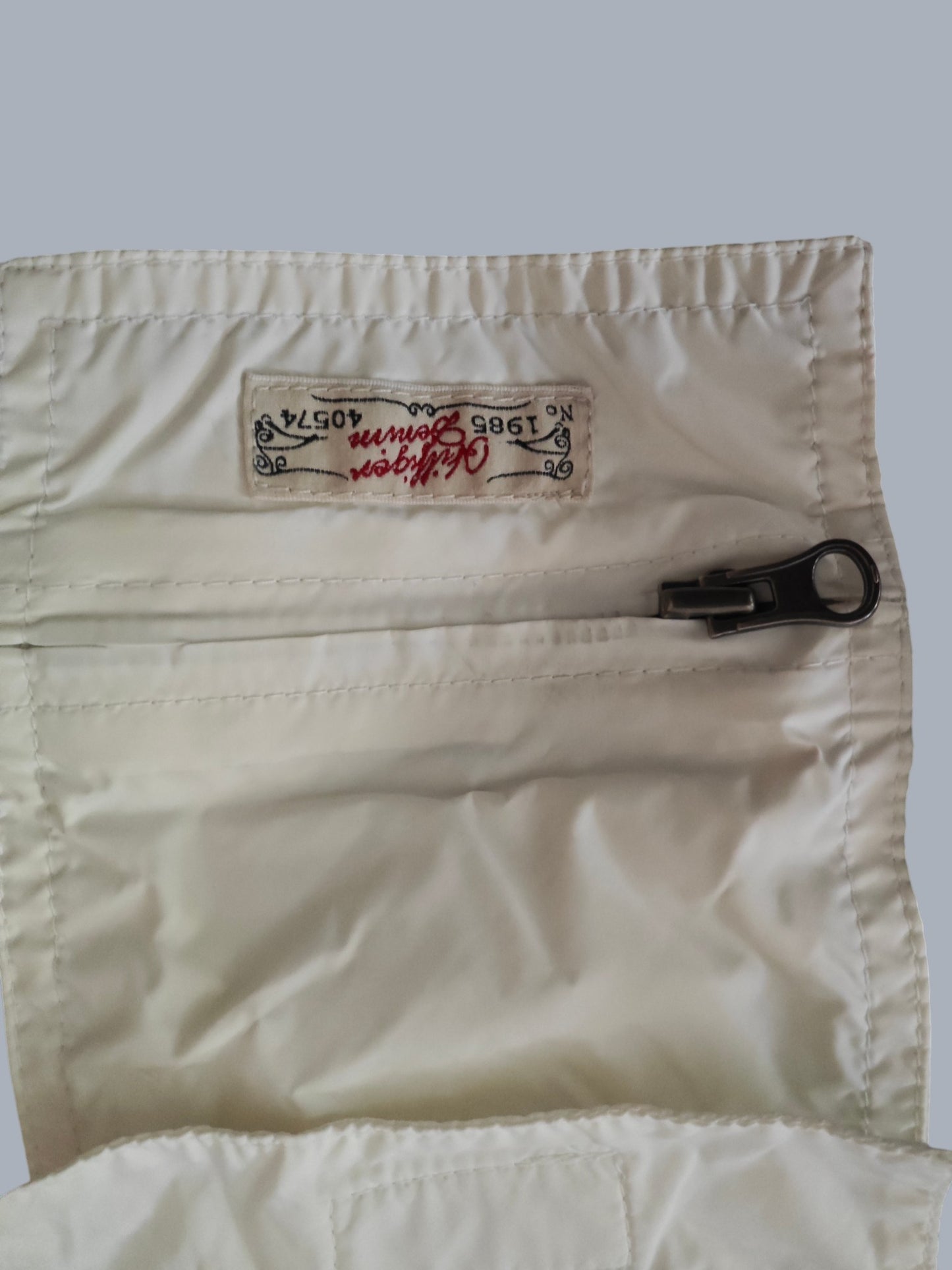 Veste Tommy Hilfiger Denim blanche – zip + broderie dos – taille S