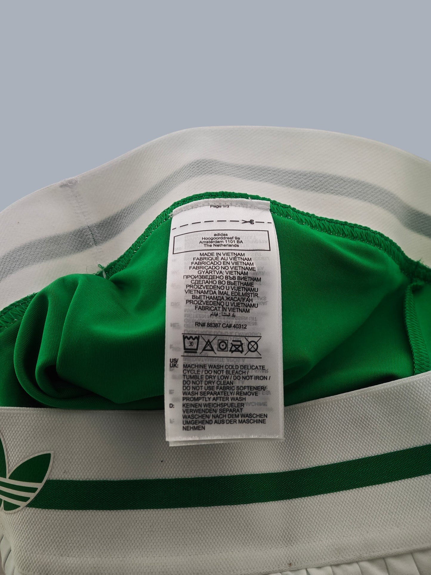 Adidas Originals Pleat Skirt Pro blanche verte taille XS neuf
