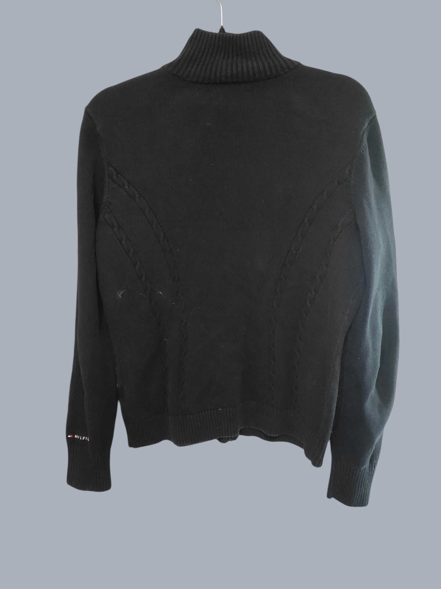 Cardigan Tommy Hilfiger zip bleu nuit signature L SECONDE MAIN