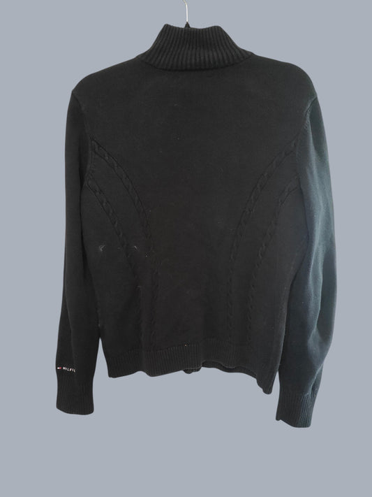 Cardigan Tommy Hilfiger zip bleu nuit signature L SECONDE MAIN