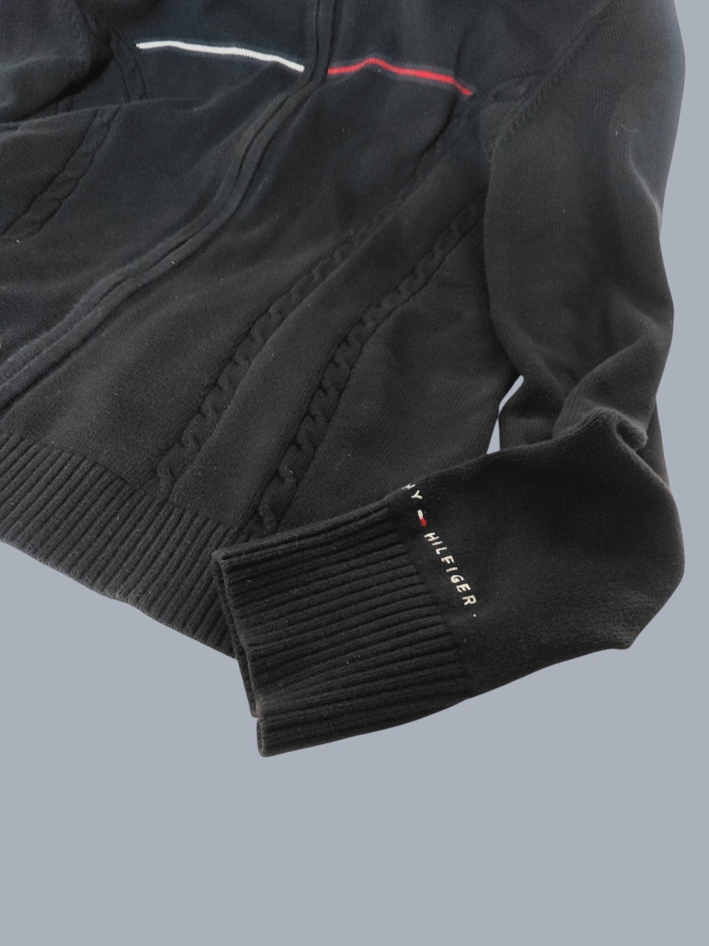 Cardigan Tommy Hilfiger zip bleu nuit signature L SECONDE MAIN