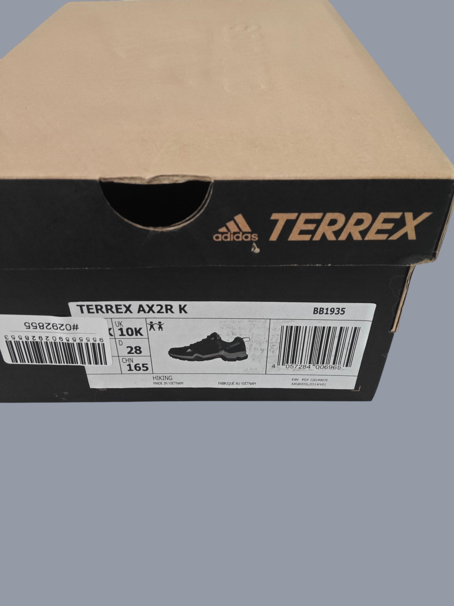 Chaussures Adidas Terrex AX2R K – Noir / Gris – Taille 28 – Neuves avec boîte