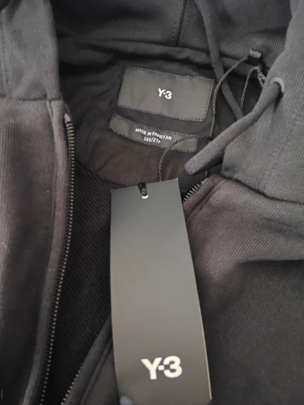 Veste hoodie Y-3 Adidas – Noir – Taille 2XS – Neuve avec étiquette