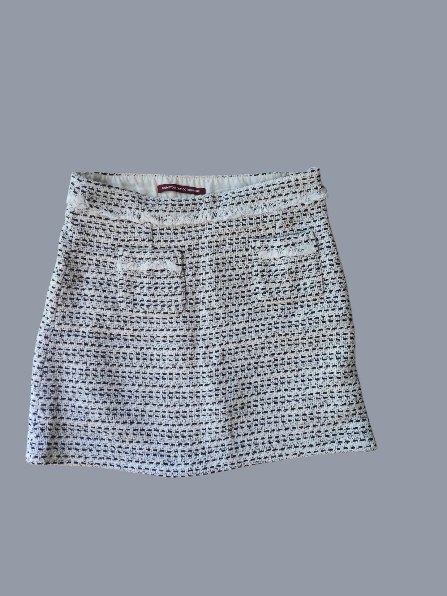 Jupe / short Comptoir des Cotonniers – Taille 36 – Tweed noir & blanc