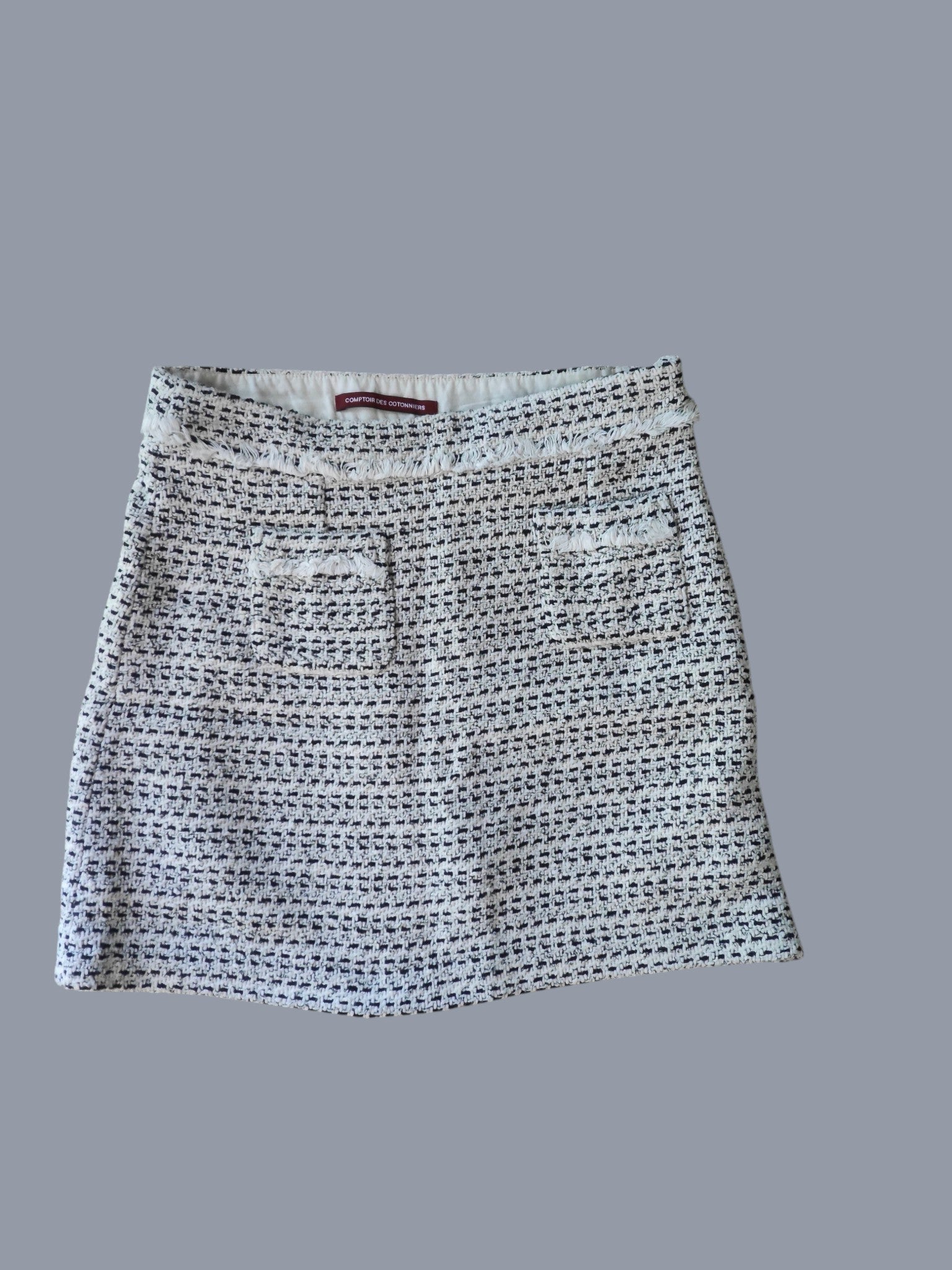 Jupe / short Comptoir des Cotonniers – Taille 36 – Tweed noir & blanc
