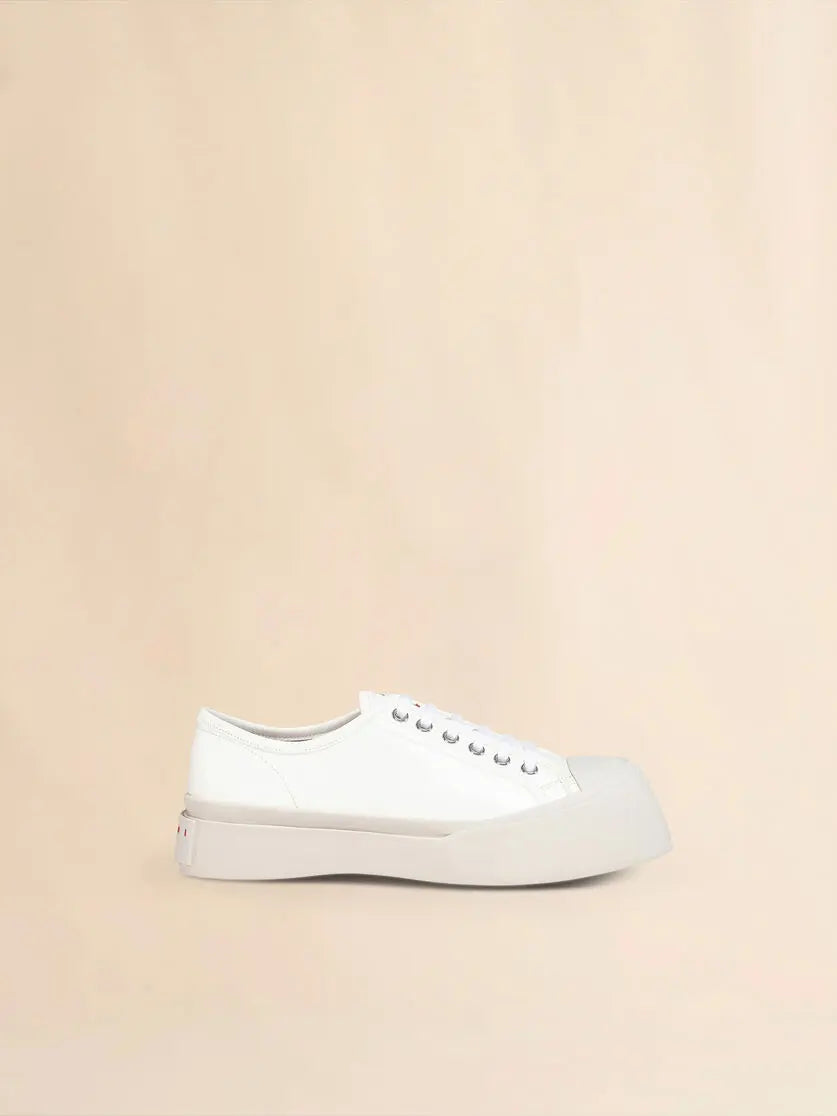 Baskets Marni Pablo en cuir nappa blanc de Marni, avec semelle plateforme épaisse et détails minimalistes.